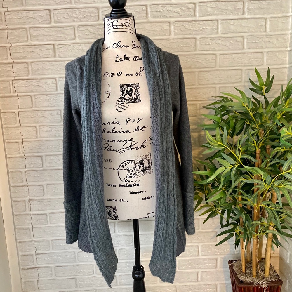 Anthro | Knitted & Knotted Gray Wool / Mohair Blend Cardigan - Picture 3 of 8